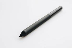 Close Up Photo of Black Tablet Pen for Graphic Design on White Background