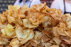 Close-up shot of potato chips