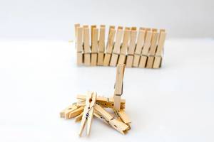Clothes Pins on a White Background