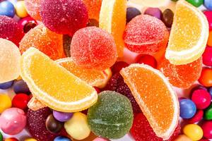 Colorful candies and marmalade sweets