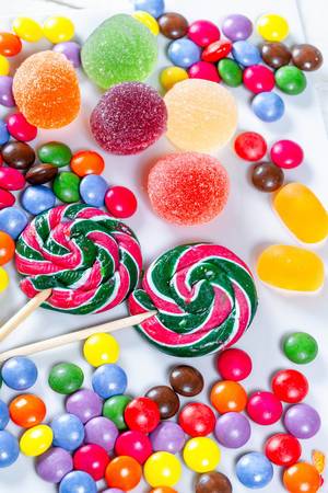 Colorful candies, candies and marmalade