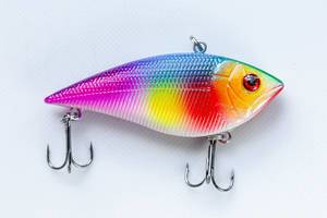 Colorful fish-lure for spinning on a white background (Flip 2019)