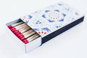 Colorful match fire box with big matches