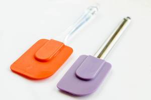 Colorful silicone spatulas , close up