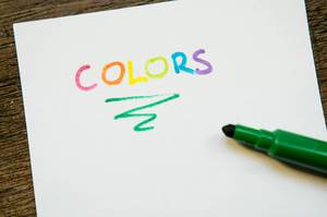 COLORS written in piece of paper