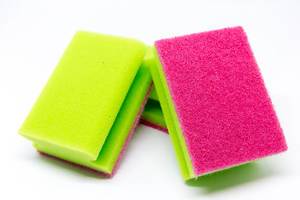 Coloured rinsing sponges
