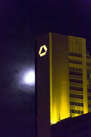 Commerzbank-Tower bei Nacht