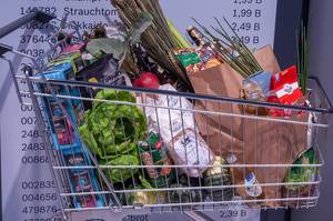 Concept of Supermarket shopping for a healthy balanced diet