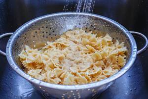 Cooked Pasta in a Colander