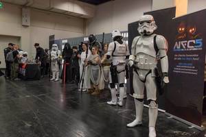 Cosplayers clad as different Star Wars characters