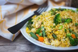 Couscous with Vegetables Close-Up