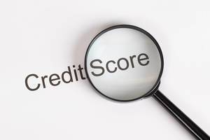 Credit Score text with magnifying glass