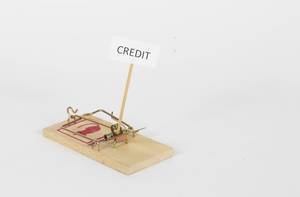 Credit sign on mouse trap