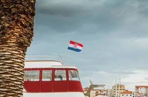 Croatian flag on a boat
