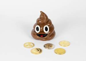 Cryptocurrencies with poop toy
