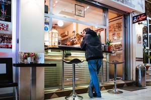 Customer buyin Greece street food