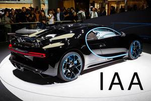 Das Bugatti - Modell Chiron zero-400-zero bei der IAA 2017 tbd