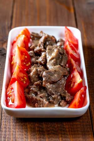 Delicious dietary beef with tomatoes