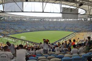 Deutsche Fankurve in Maracana bei der WM 2014 in Brasilien