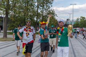 Deutsche Fußball-Fans auf den Straßen Moskaus