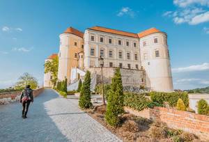 Die Nikolsburg, auch Schloss Mikulov in  Süd-Mähren, Tschechien