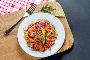 Diet salad with fresh vegetables. Top view (Flip 2019)