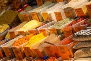 Different spices at Danilovsky Market in Moscow
