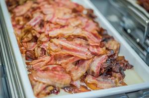 Dish Of Freshly Baked Bacon
