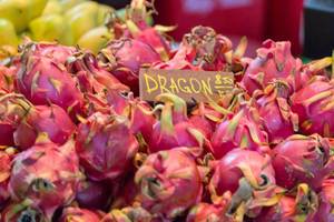 Dragon fruit at Danilovsky Market in Moscow