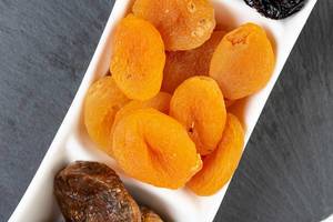 Dried Peaches served on the plate