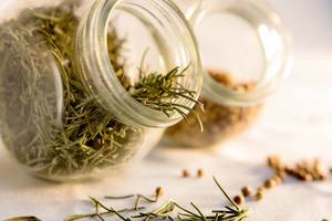 Dried rosemary leaves