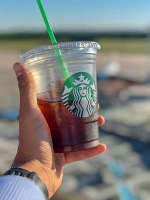 Drinking Starbucks Cold Brew Coffee at the airport