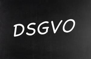 DSGVO text written on blackboard
