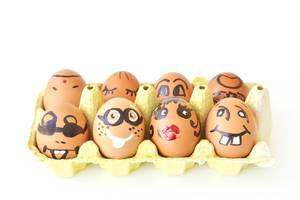 Easter eggs with funny faces is fun for kids