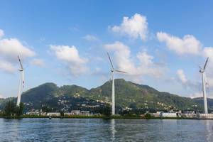 Eco-friendly Seychelles Island uses wind turbines to reduce oil dependency