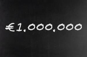 Eine Million Euro als Zahl in weißer Schrift auf schwarzem Hintergrund
