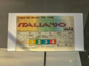 Eintrittskarte für das Finale der Fußball-WM 1990 in Italien