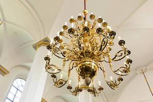 Elegant golden chandelier lamps