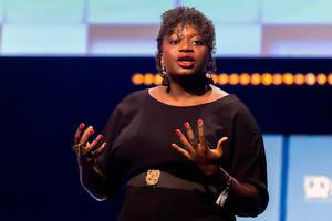 Fatoumata Ba inspiriert mit ihrem Talk auf der Bühne der Bits&Pretzels