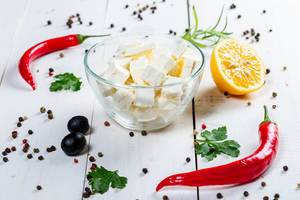 Feta cheese with spices, lemon and herbs  Flip 2019