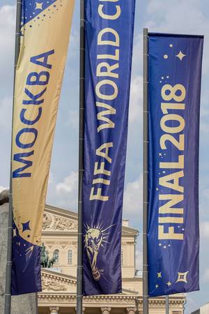 FIFA World Cup Final 2018 Moscow flags