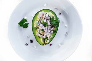 Fish salad in avocado