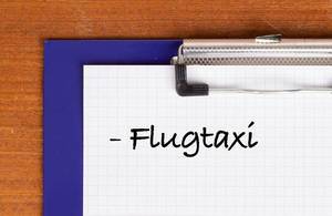 Flugtaxi text on clipboard