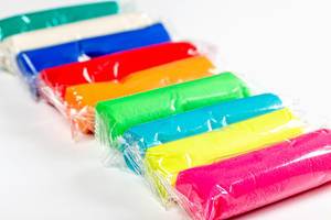 Fluorescent multi-colored plasticine for children