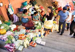 Food market entrance in Guatemala