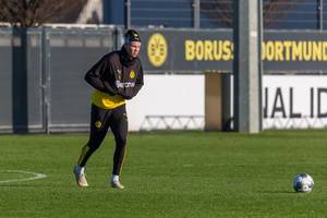Former RB Salzburg star Erling Haaland during his first public training with Borussia Dortmund in January 2020