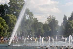 Fountains at Gorky Park in Moscow