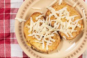 French Toast with Grated Cheese on the top