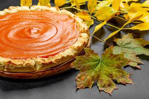 Fresh homemade pumpkin pie made for Thanksgiving (Flip 2019)