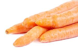 Fresh Raw Carrots on the white background